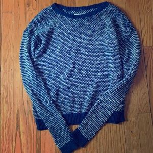 blue knitted sweater